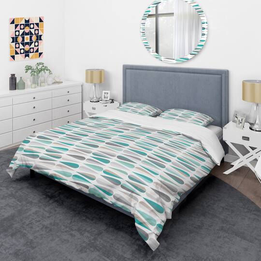 Designart 'Retro Abstract Drops III' Mid-Century Duvet Cover Set
